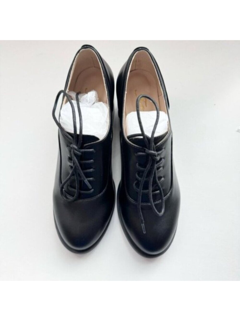 Black Clasic Oxfords Block Heel Mid Heel Shoes Women’s Size 8.5